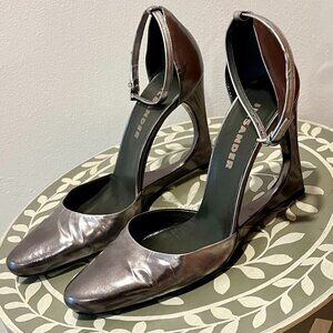 Jil Sander Minimalist Mary Jane Cutout Wedge Heels